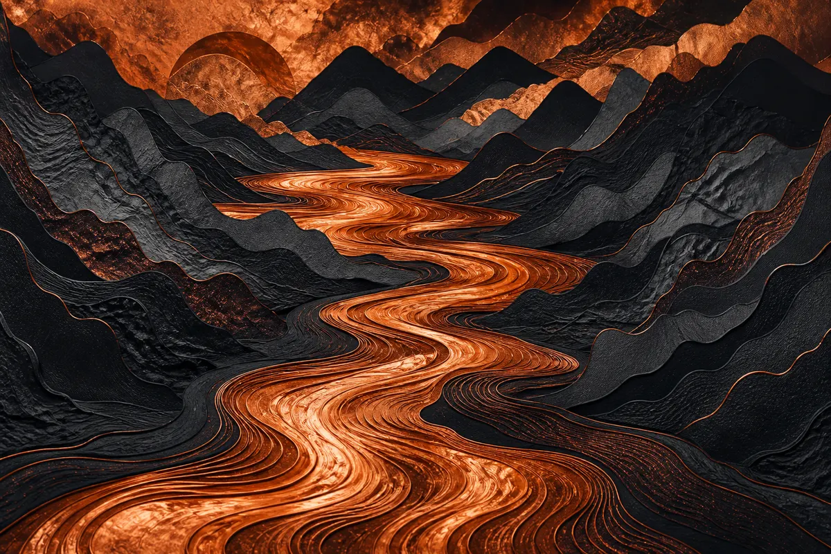 Bakrena lava foil — digitalna umjetnost Rigel