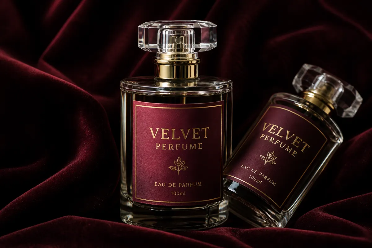 Etikete Velvet Perfume — gold foil label Rigel