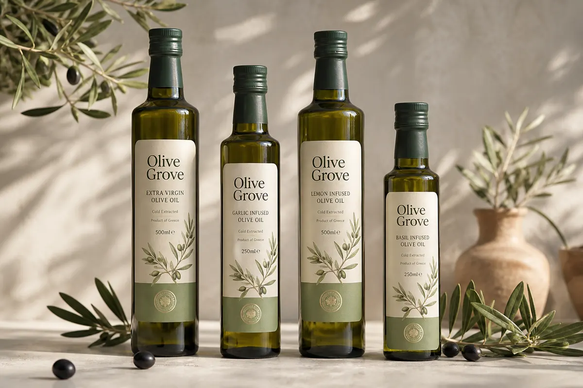 Samoljepljive etikete Olive Grove bottles — Rigel Ilidža