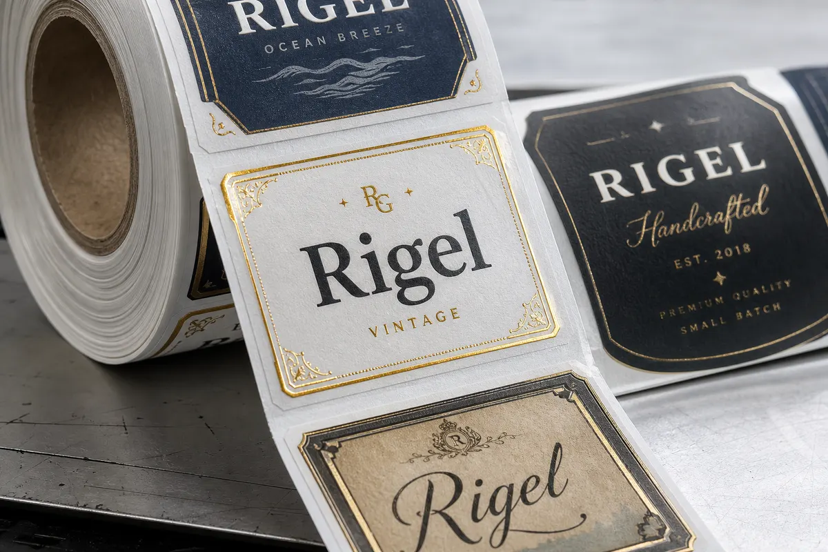 Etikete Rigel portfolio roll close-up — Ilidža