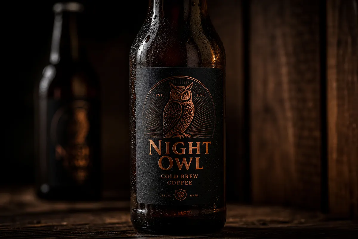 Samoljepljive etikete Night Owl bottle — dark craft Rigel