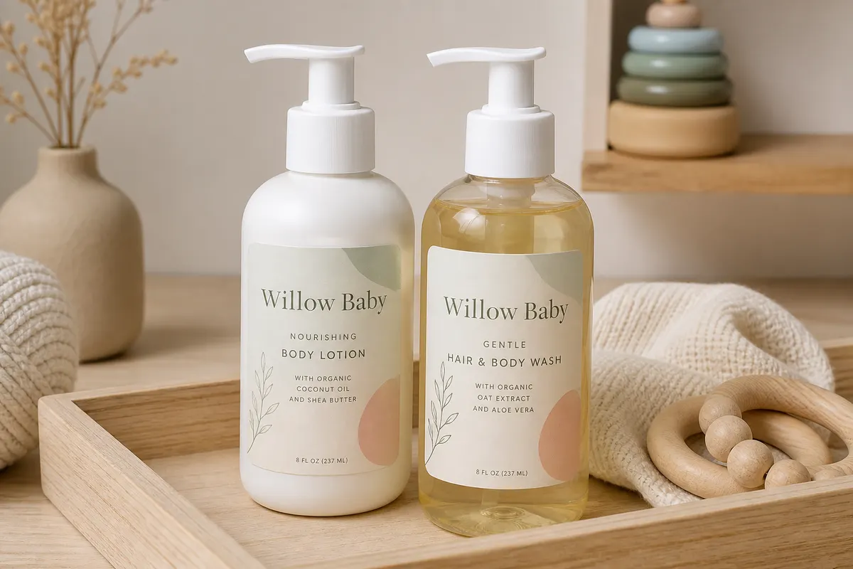 Etikete Willow Baby bottles — soft pastel Rigel