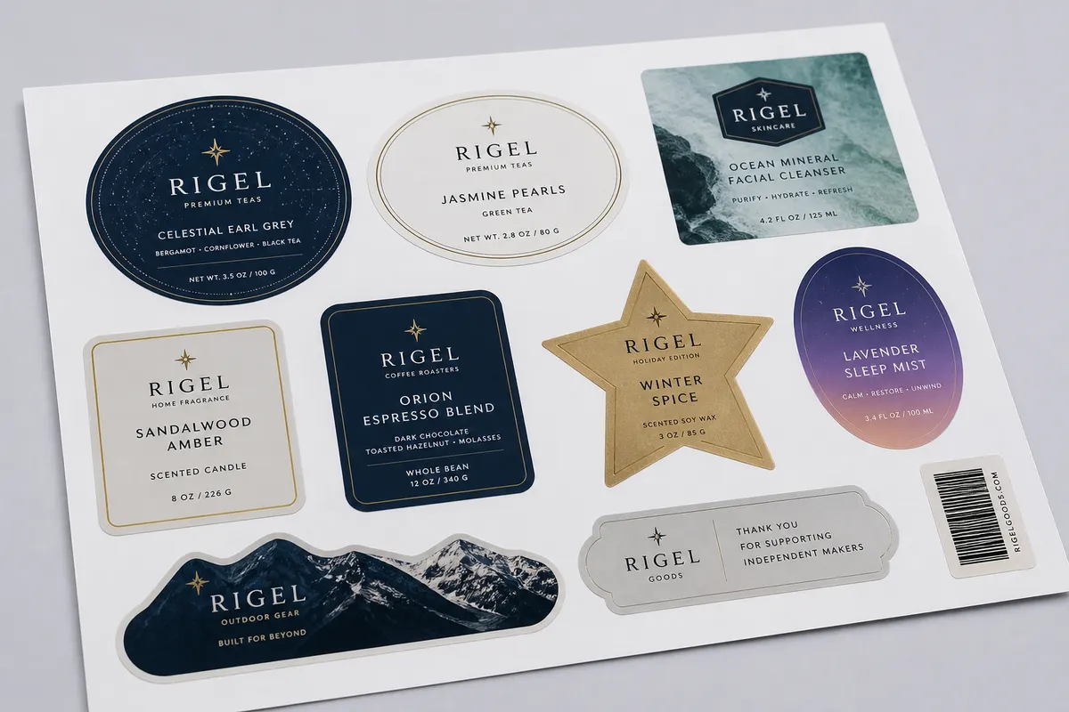 Etikete Petit Patisserie boxes — sweet brand Rigel