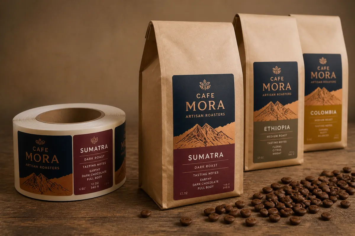 Etikete na rolni Studio Nord — brand kit Rigel