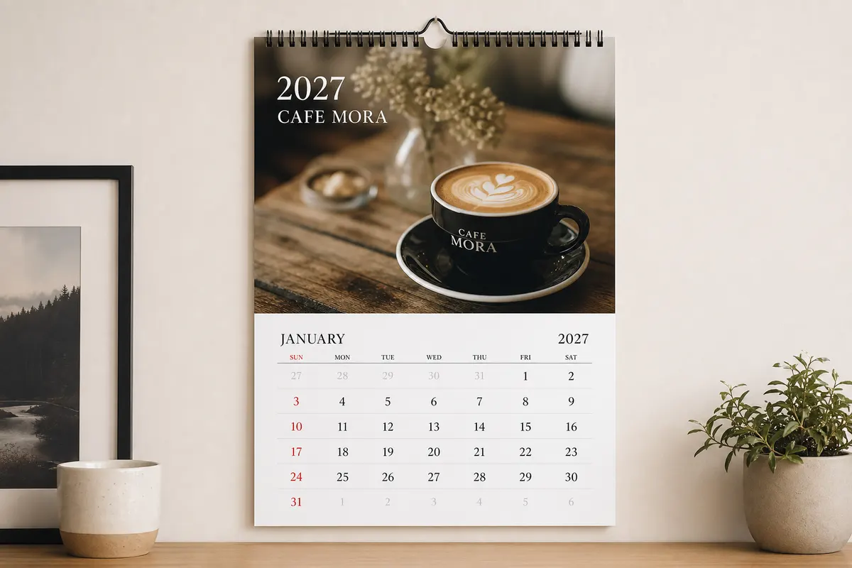 Zidni kalendar Cafe Mora 2027 — Rigel štamparija