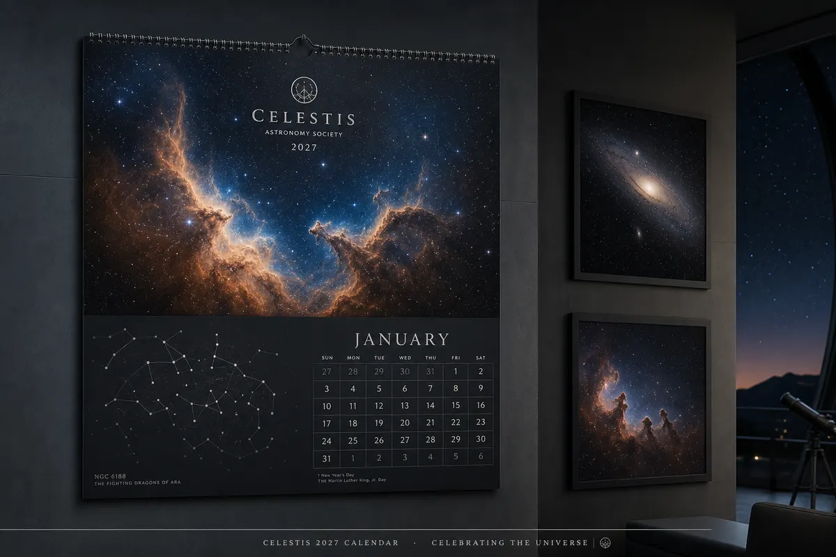Zidni Aero Drones sky months — tech calendar Rigel