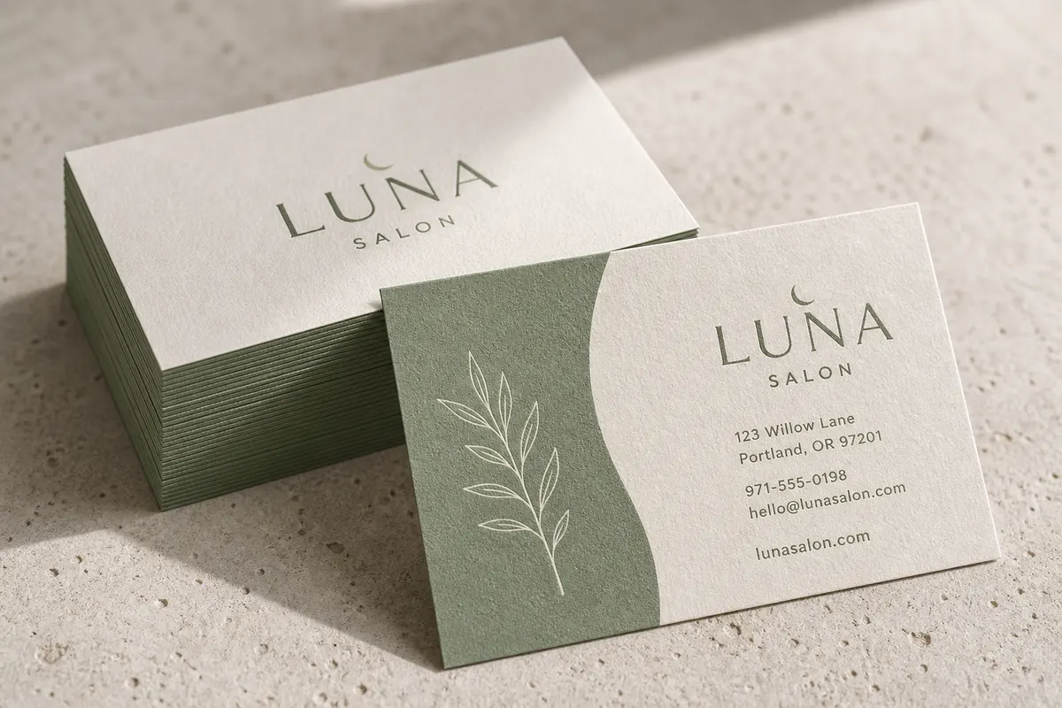 Vizit karte Luna Salon — premium mat papir, digitalna štampa Rigel Ilidža
