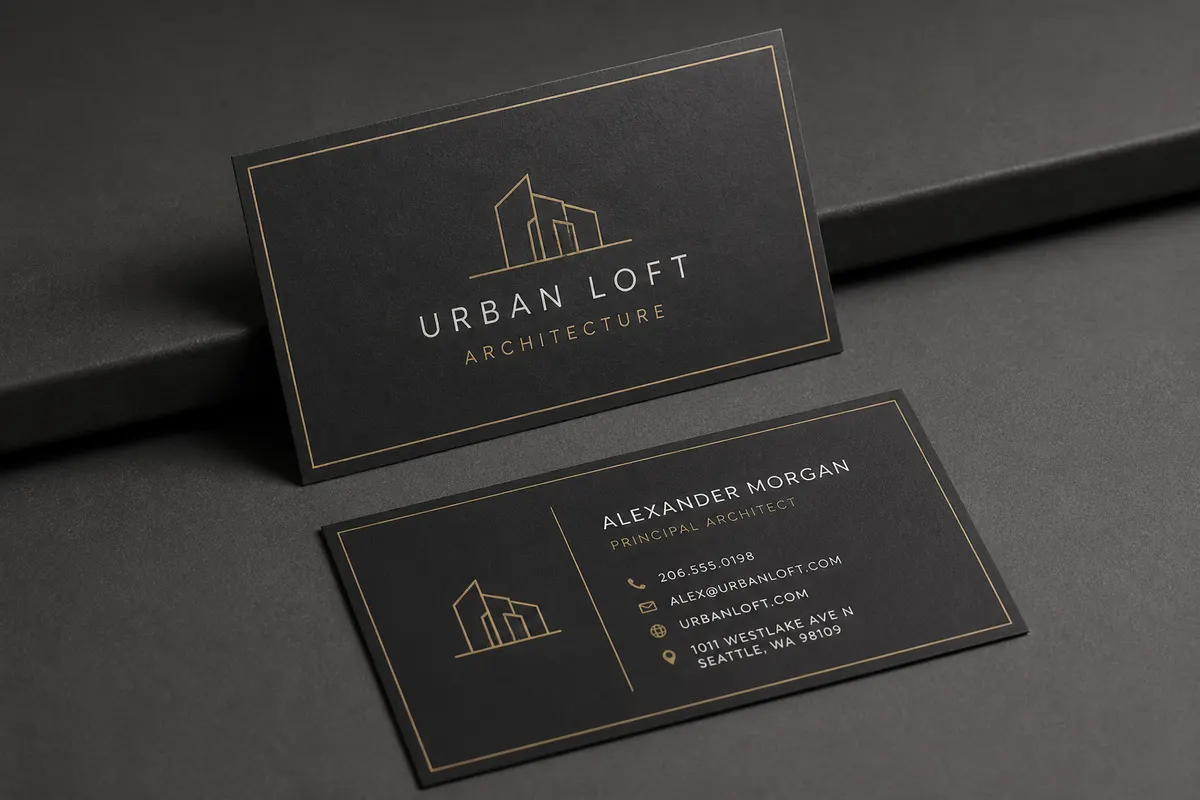 Vizit karte Urban Loft — arhitektura, tanki zlatni rub, Rigel