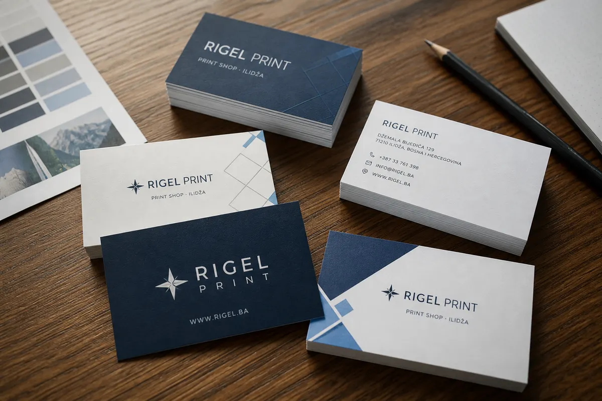 Vizit karte Spark Events — event agency, foil stamp Rigel